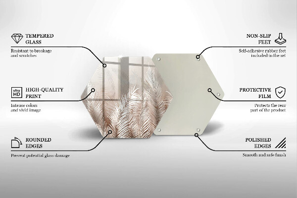 Glas Herdabdeckplatte Boho-Vegetationsblätter