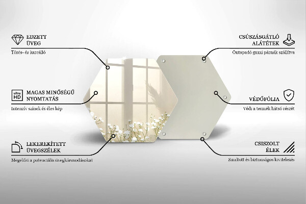 Glas Herdabdeckplatte Gips-Boho-Blumen