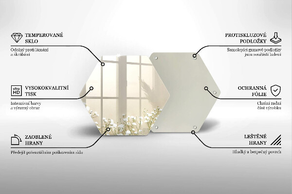 Glas Herdabdeckplatte Gips-Boho-Blumen