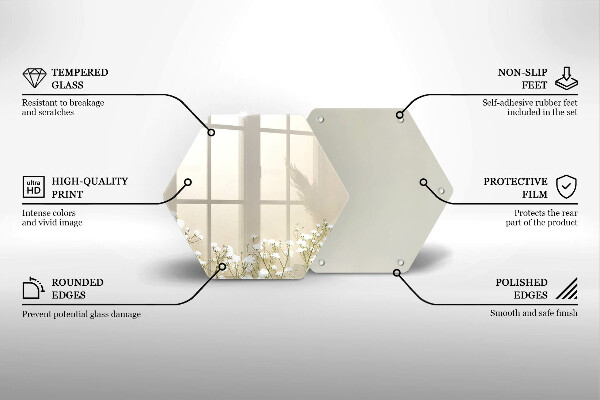 Glas Herdabdeckplatte Gips-Boho-Blumen