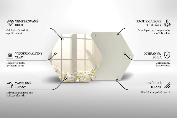 Glas Herdabdeckplatte Gips-Boho-Blumen