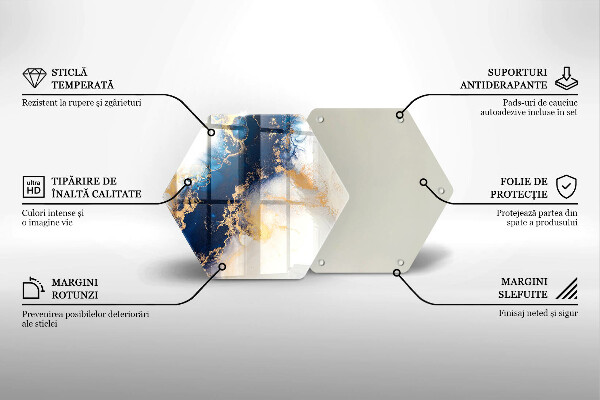 Glas Herdabdeckplatte Abstraktion mit Blau