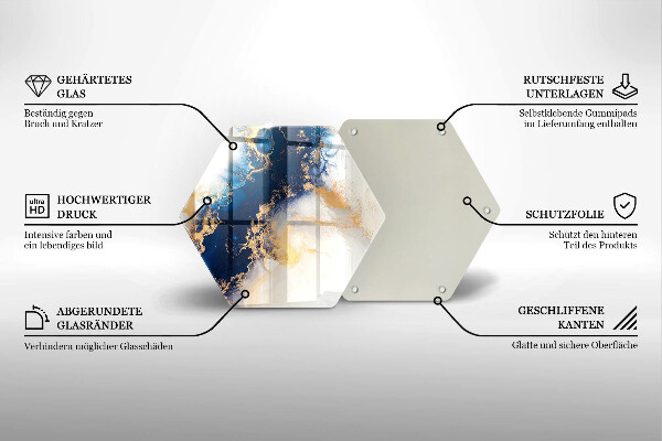 Glas Herdabdeckplatte Abstraktion mit Blau