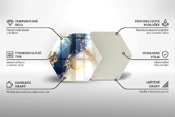 Glas Herdabdeckplatte Abstraktion mit Blau