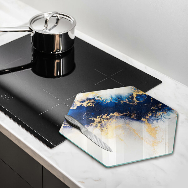 Glas Herdabdeckplatte Abstraktion mit Blau