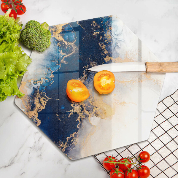 Glas Herdabdeckplatte Abstraktion mit Blau