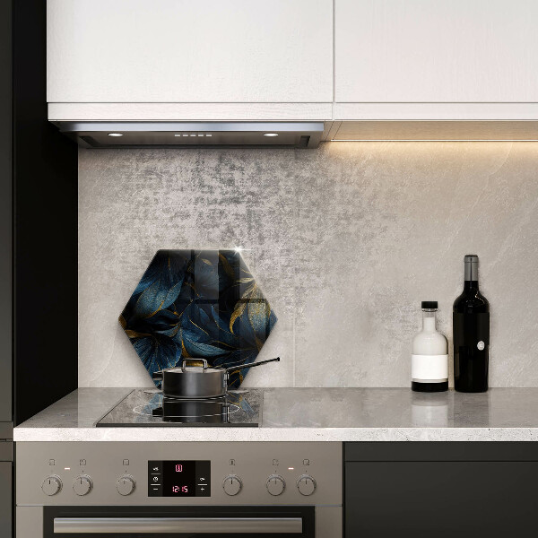 Glas Herdabdeckplatte Dekorative Blätter mit Gold