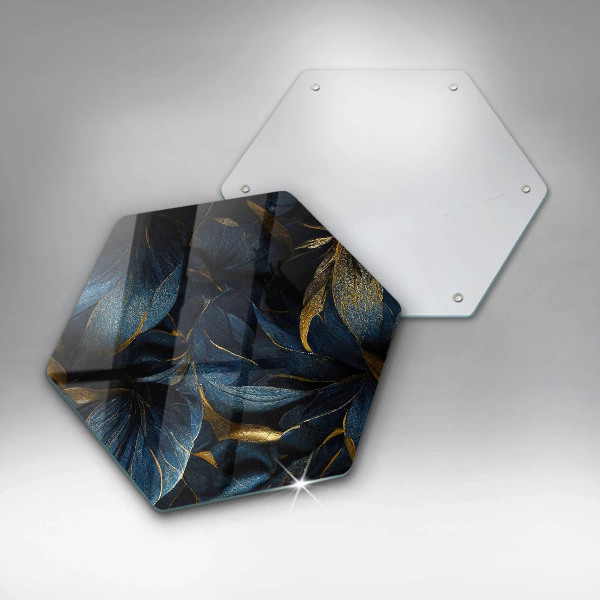 Glas Herdabdeckplatte Dekorative Blätter mit Gold