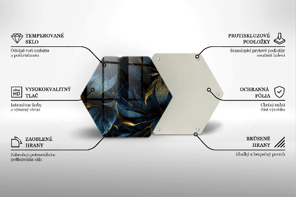 Glas Herdabdeckplatte Dekorative Blätter mit Gold