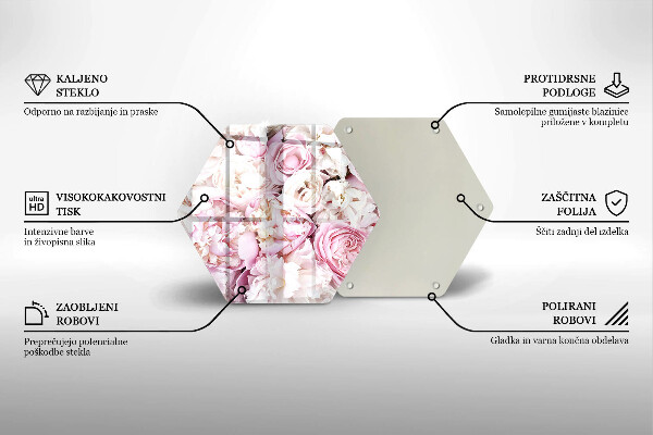 Glas Herdabdeckplatte Pfingstrosenstrauß
