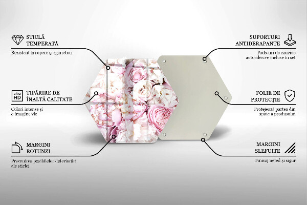 Glas Herdabdeckplatte Pfingstrosenstrauß
