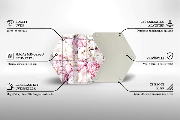 Glas Herdabdeckplatte Pfingstrosenstrauß