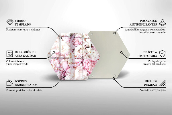 Glas Herdabdeckplatte Pfingstrosenstrauß