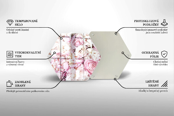Glas Herdabdeckplatte Pfingstrosenstrauß