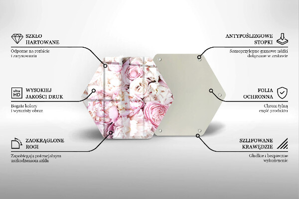 Glas Herdabdeckplatte Pfingstrosenstrauß