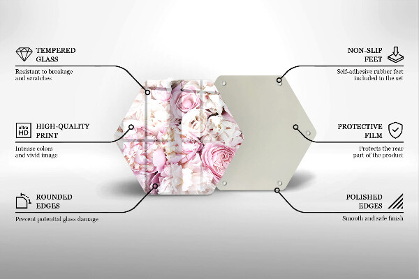 Glas Herdabdeckplatte Pfingstrosenstrauß