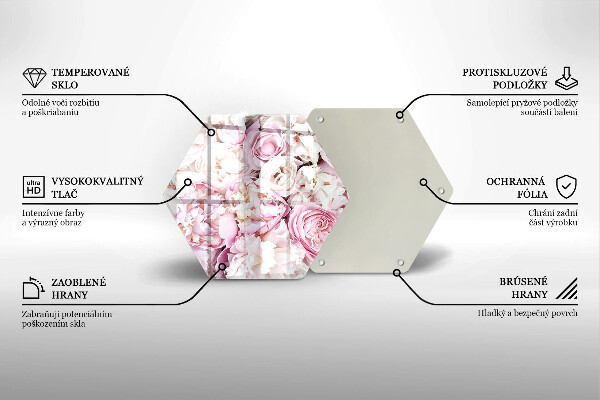 Glas Herdabdeckplatte Pfingstrosenstrauß