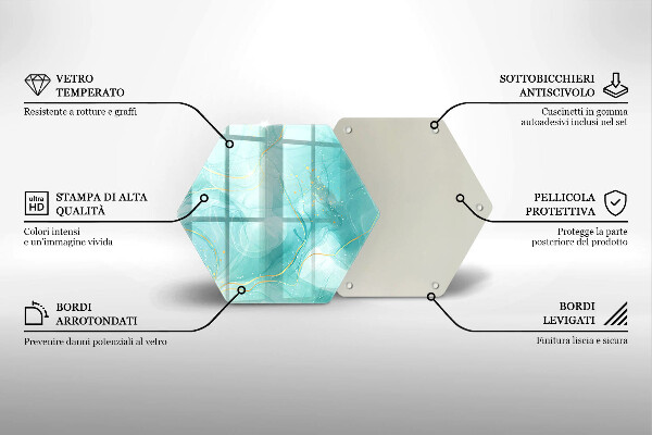 Glas Herdabdeckplatte Blaue und goldene Abstraktion