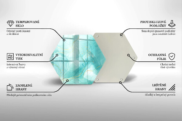 Glas Herdabdeckplatte Blaue und goldene Abstraktion