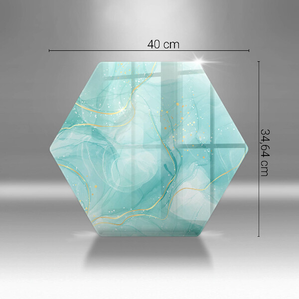 Glas Herdabdeckplatte Blaue und goldene Abstraktion