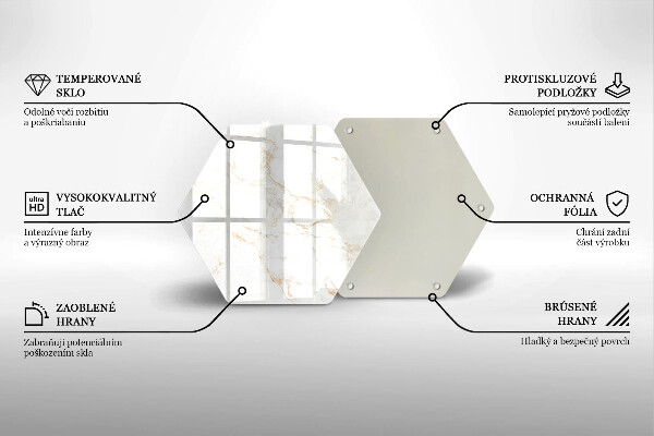 Glas Herdabdeckplatte Eleganter Marmorstein