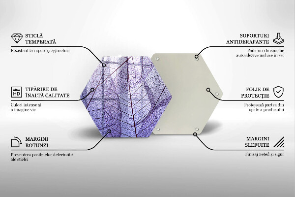 Glas Herdabdeckplatte Blätter mit Adern