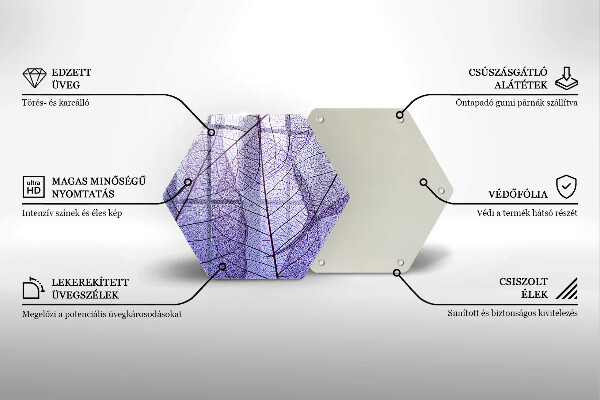 Glas Herdabdeckplatte Blätter mit Adern
