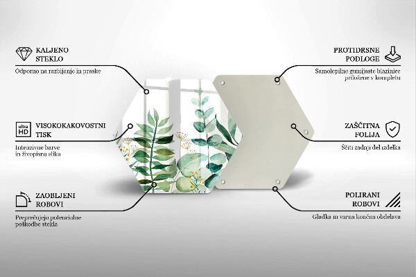 Glas Herdabdeckplatte Illustration der Pflanzenblätter