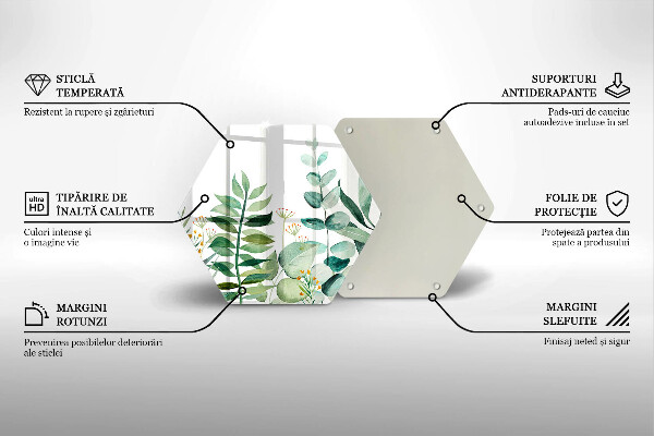 Glas Herdabdeckplatte Illustration der Pflanzenblätter