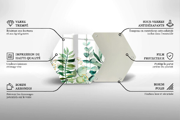 Glas Herdabdeckplatte Illustration der Pflanzenblätter