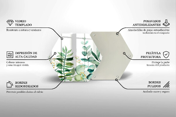 Glas Herdabdeckplatte Illustration der Pflanzenblätter