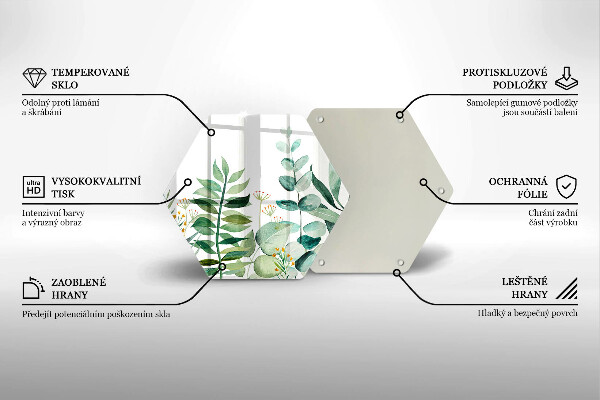 Glas Herdabdeckplatte Illustration der Pflanzenblätter