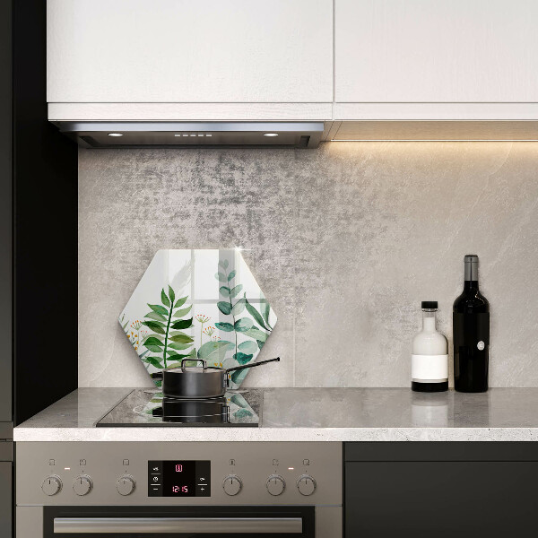 Glas Herdabdeckplatte Illustration der Pflanzenblätter