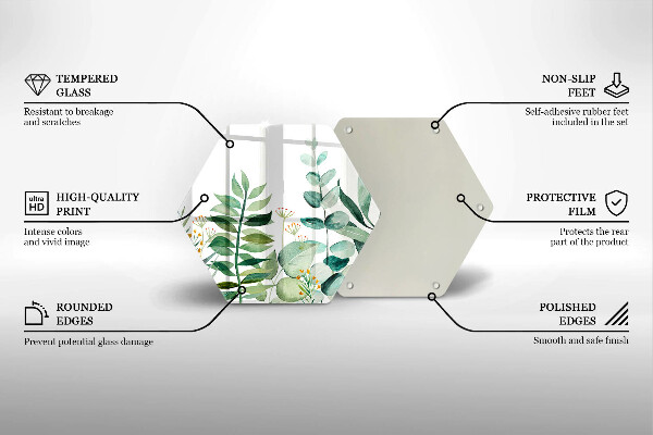 Glas Herdabdeckplatte Illustration der Pflanzenblätter
