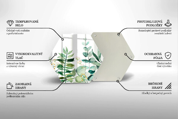 Glas Herdabdeckplatte Illustration der Pflanzenblätter