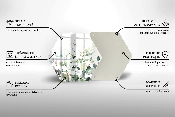 Glas Herdabdeckplatte Aquarellpflanzen