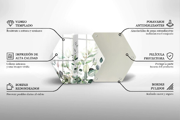 Glas Herdabdeckplatte Aquarellpflanzen