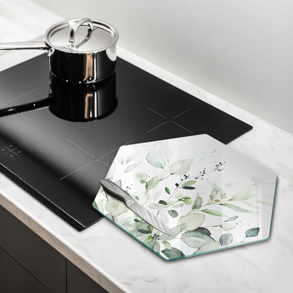 Glas Herdabdeckplatte Aquarellpflanzen