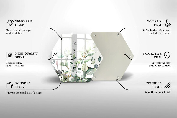 Glas Herdabdeckplatte Aquarellpflanzen