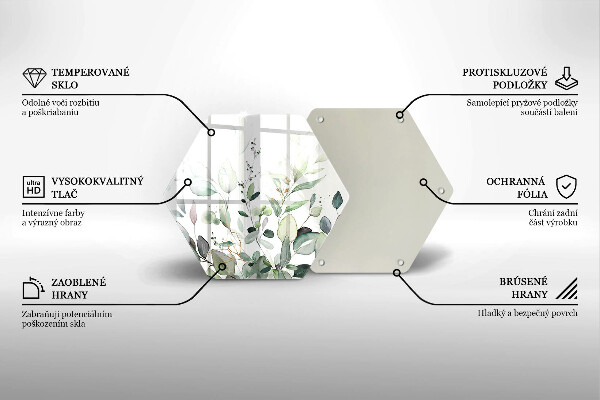 Glas Herdabdeckplatte Aquarellpflanzen