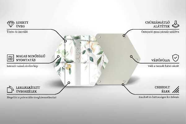 Glas Herdabdeckplatte Aquarellblätter