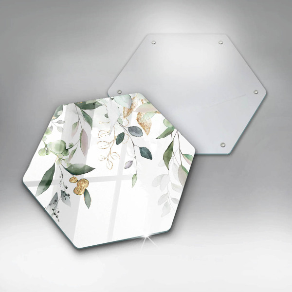 Glas Herdabdeckplatte Aquarellblätter