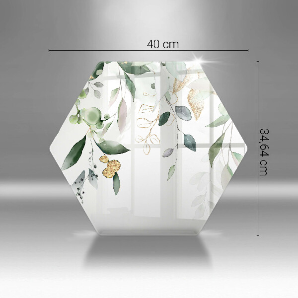 Glas Herdabdeckplatte Aquarellblätter