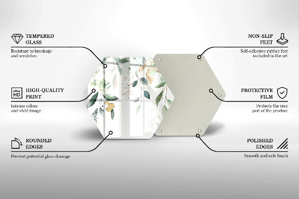 Glas Herdabdeckplatte Aquarellblätter