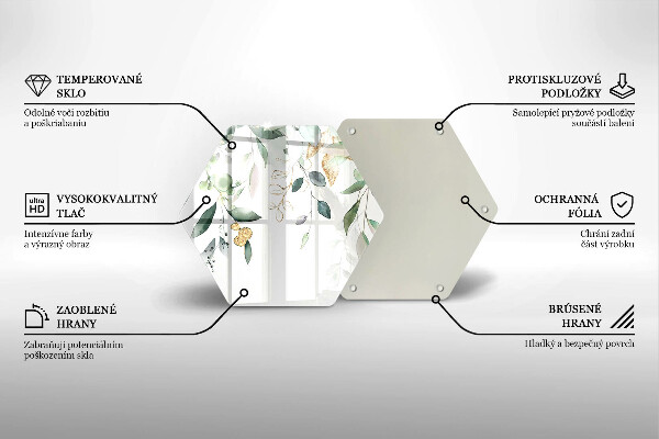 Glas Herdabdeckplatte Aquarellblätter