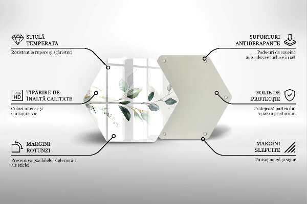Glas Herdabdeckplatte Aquarellblätter