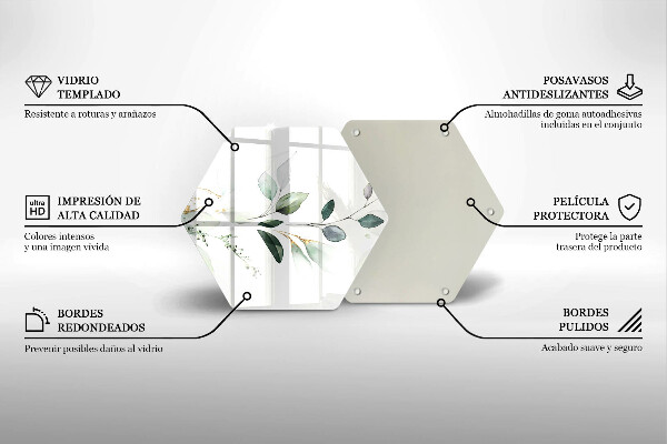 Glas Herdabdeckplatte Aquarellblätter