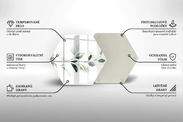 Glas Herdabdeckplatte Aquarellblätter