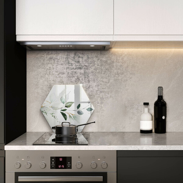 Glas Herdabdeckplatte Aquarellblätter