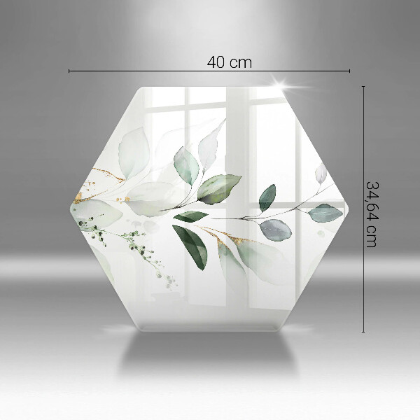 Glas Herdabdeckplatte Aquarellblätter